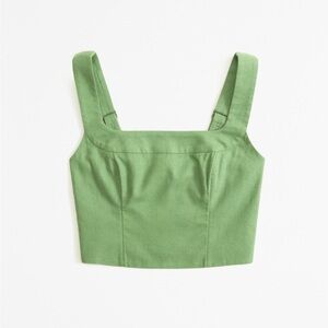 Abercrombie & Fitch | Linen-Blend Top | Green | Size: Small (S)